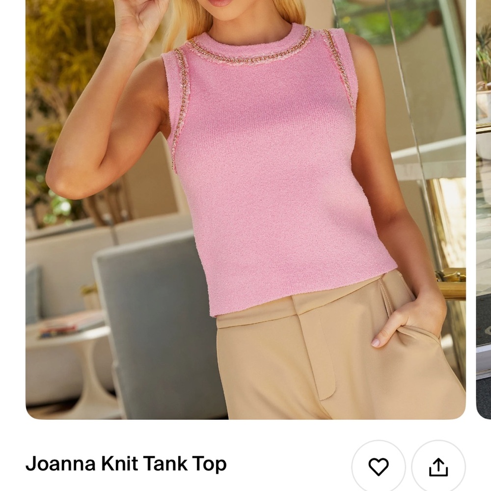 Never Worn Bubblegum Pink Sleeveless Top with Gold Trim